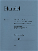 Air with Variations from Suite in E Major, The Harmonious Blacksmith piano sheet music cover